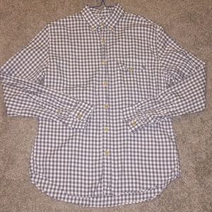 Mens J Crew button up grey checkered